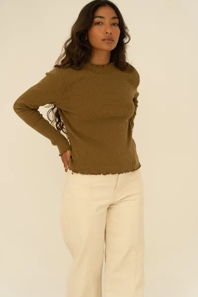 Näz Näz Damen vegan Rollkragenpullover Ava Olive