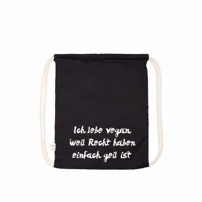 Shoezuu Textil Gym Bag Ich lebe vegan...