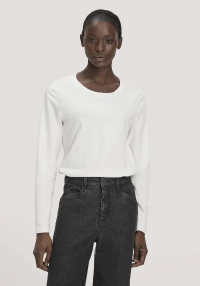 hessnatur hessnatur Damen Longsleeve Relaxed aus Regenerative Organic Cotton (ROC) - weiß