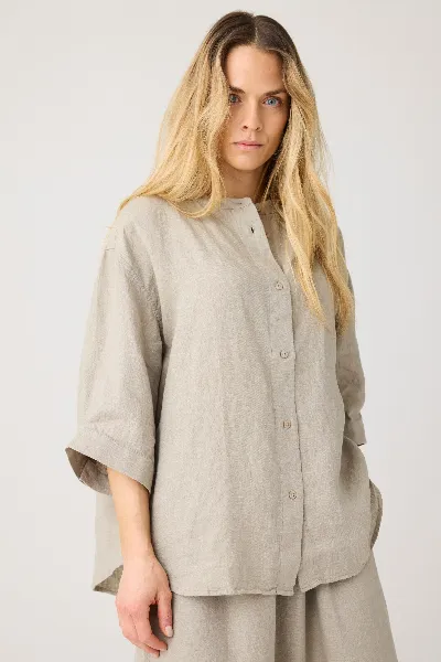 KnowledgeCotton Apparel KnowledgeCotton Apparel Damen vegan Hemd Leinen Twill Yarndyed