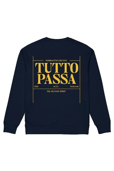 The Refined Spirit The Refined Spirit Damen vegan Sweatshirt Unisex Tutto Passa French Navy