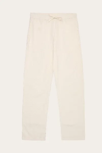 KnowledgeCotton Apparel KnowledgeCotton Apparel Herren vegan Hose Fig Loose Seersucker Egret