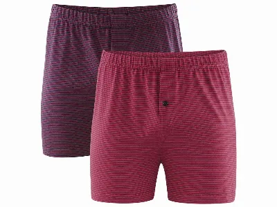 Living Crafts Living Crafts 2 Herren-Boxershorts Ben aus Bio-Baumwolle blau/rot gestreift,