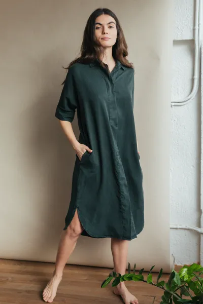 TWOTHIRDS TWOTHIRDS Damen vegan Kleid Apipé Deep Green