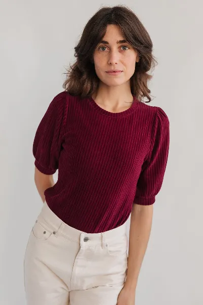 TWOTHIRDS TWOTHIRDS Damen vegan Top Horst Dark Cranberry