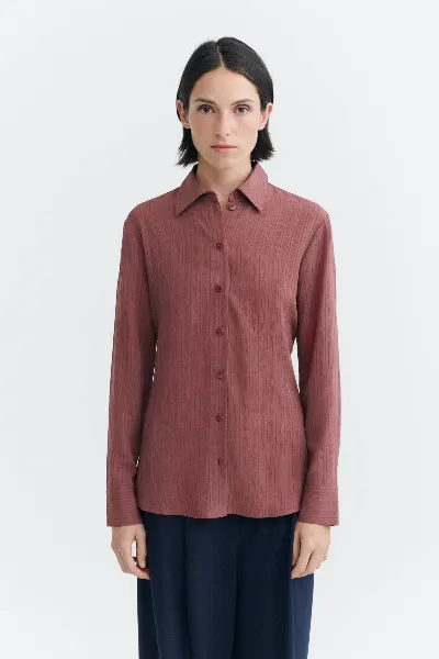 thinking mu Thinking MU Damen vegan Bluse Katha Figurbetont Burgunder