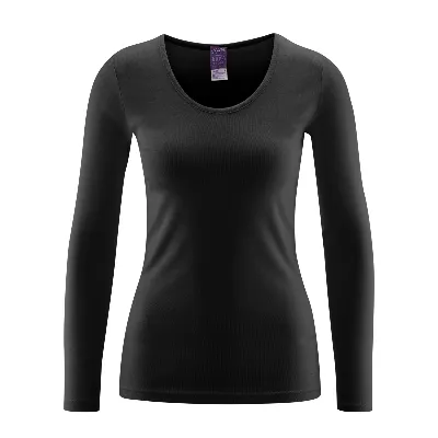 Living Crafts LIVING CRAFTS - Damen Langarm-Unterhemd - Schwarz