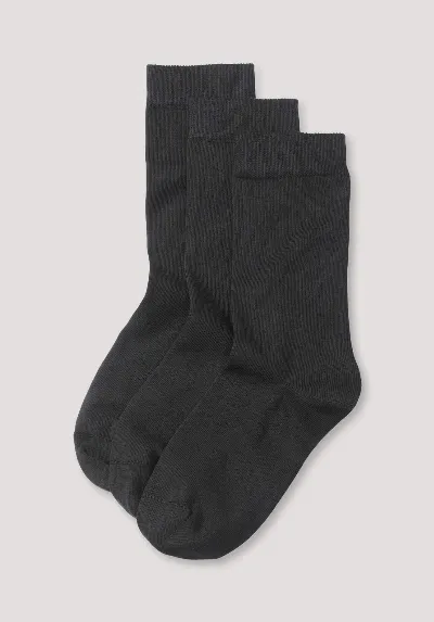 hessnatur hessnatur Damen Socken im 3er-Pack aus Bio-Baumwolle - schwarz - Größe 38-40