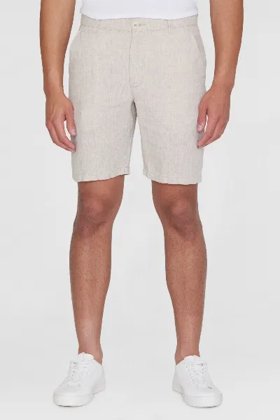 KnowledgeCotton Apparel KnowledgeCotton Apparel Herren vegan Shorts Chuck Regular Leinen Helles Federkleid Grau