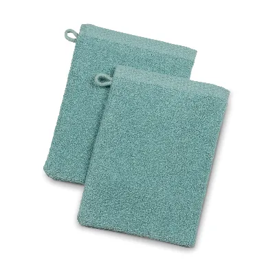 Living Crafts LIVING CRAFTS - Home Waschhandschuh, 2er-Pack - Petrol