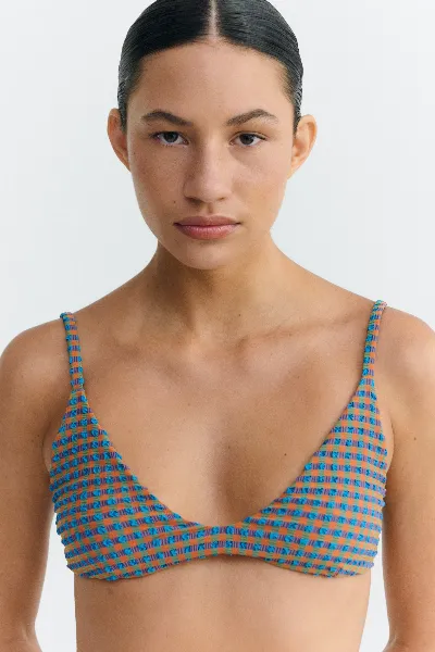 thinking mu Thinking MU Damen vegan Bikinioberteil Positano Orange/ Blau