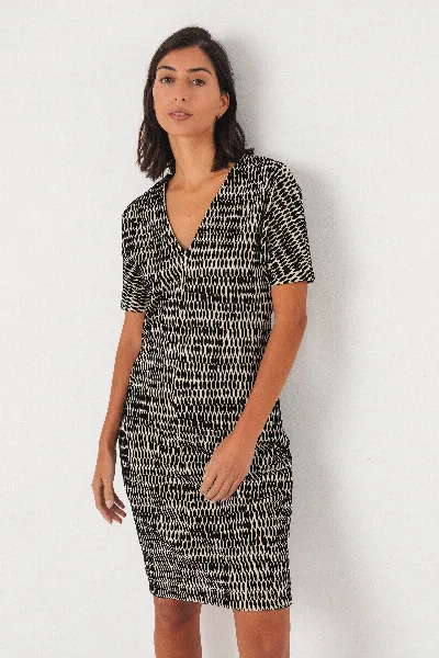 SKFK SKFK Damen vegan Kleid Edit Schwarz/WeiÃŸ
