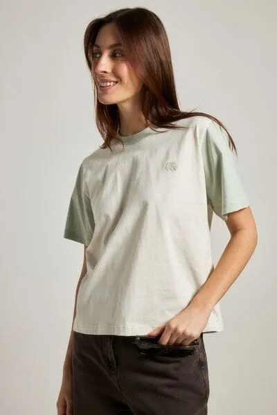Trendsplant Trendsplant Women’s Color Block T-Shirt Sea Glass