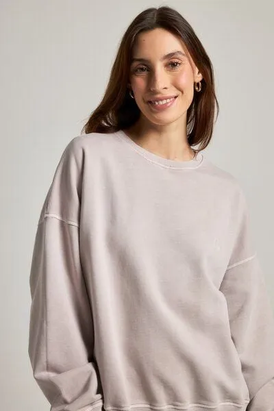 Trendsplant Trendsplant Women's Essential Pigment Heavyweight Oversized Sweatshirt Island Fossil