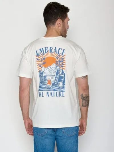 GreenBomb GREENBOMB Embrace Nature Fusion - Lässiges Oversize-T-Shirt aus Bio-Baumwolle / hochwertiger Print / GOTS / Fair & Vegan