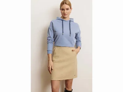 tranquillo tranquillo Bio-Damen-Minirock Yulaa aus Wollwalk, mit Taschen, mojave sand,