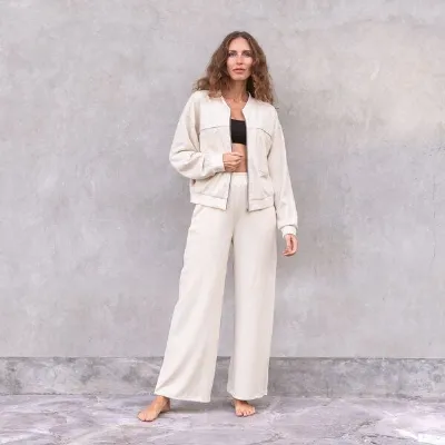 Jaya Jaya DAPHNE WAFFLE - Jeans-Loungewear! Weite Hose im Marlene Stil