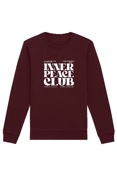 Oat Milk Club Oat Milk Club Damen vegan Sweatshirt Inner Peace Club Burgundy