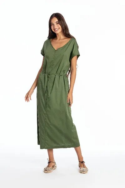 RAVENS VIEW IBIZA RAVENS VIEW IBIZA Damen vegan Kleid Tessa Waldgrün