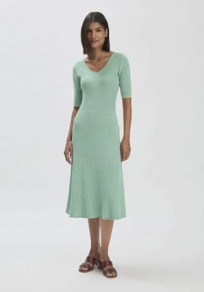 hessnatur hessnatur Mouliné Strick Kleid Midi Fitted aus reiner Bio-Baumwolle