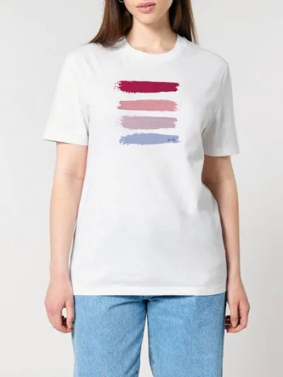 Human Family Human Family Bio Unisex Rundhals T-Shirt Red Acryl Stripes