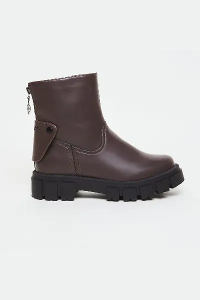 AGAZI AGAZI Damen vegan 2in1 Stiefel Kama Veganes Ã–ko-Leder Schokoladenbraun