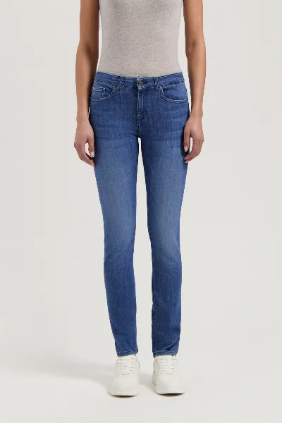 MUD Jeans MUD Jeans Damen vegan Jeans Low Slim Faye Authentic Indigo
