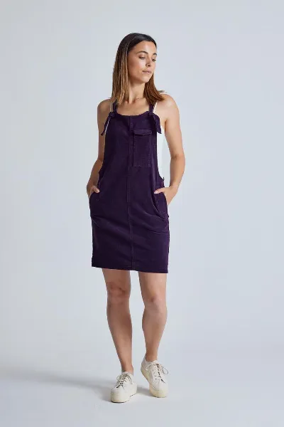 Flax and Loom Flax and Loom Damen vegan Kleid Corduroy Peggy Aubergine