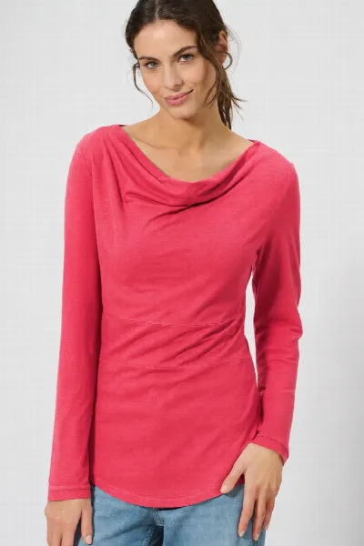HempAge Hempage Damen vegan Langarm Top In Tomaten