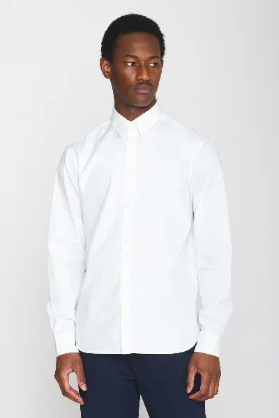 KnowledgeCotton Apparel KnowledgeCotton Apparel Herren vegan Hemd Alf Regular Knusprig Hell