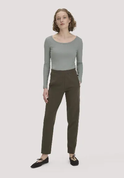 hessnatur hessnatur Damen Jersey Hose Regular aus Bio-Baumwolle - grün