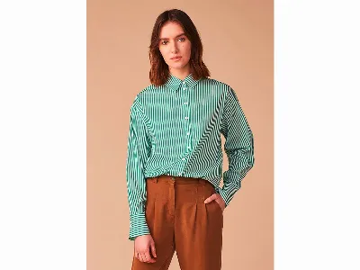 LANA LANA Bio-Damen-Hemdbluse Victoire Druck Streifen meadow,