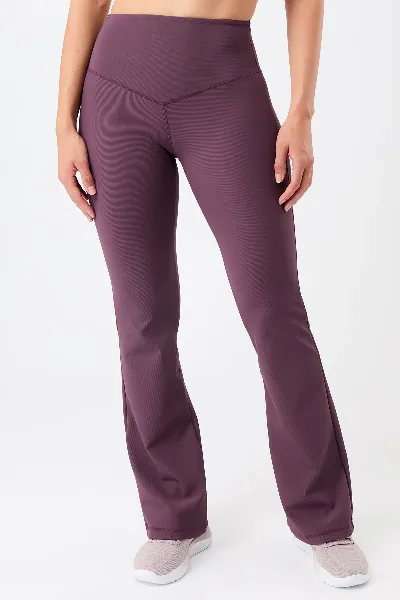 mandala MANDALA Damen vegan Hose Flared & Ribbed Burgundy