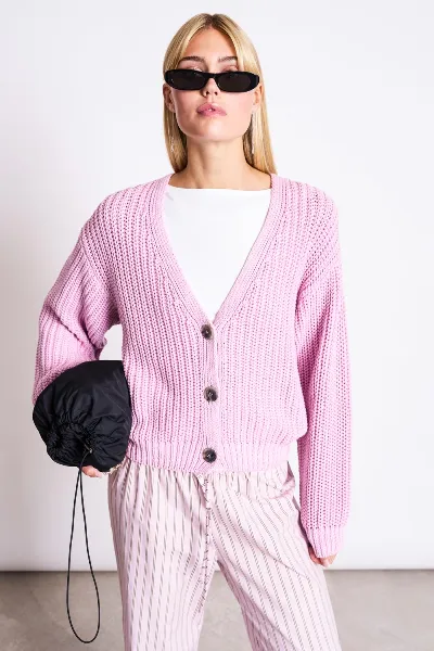 JAN N JUNE JAN 'N JUNE Damen vegan Strickjacke Lena Light Orchid Pink