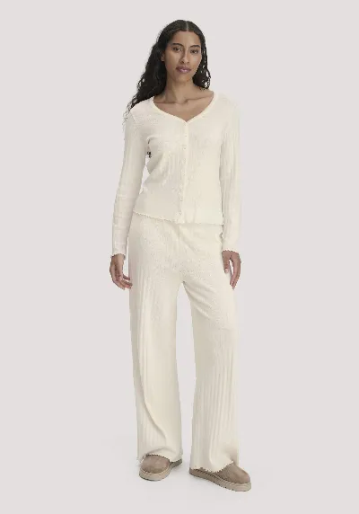 hessnatur hessnatur Damen Pointelle Schlafhose PURE COTTON aus Bio-Baumwolle