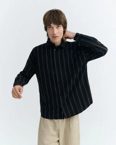 thinking mu thinking mu Portbou Stripes Haru Shirt