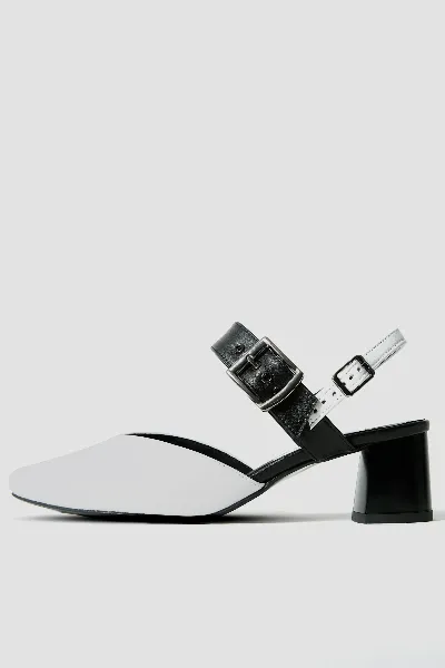 BOHEMA BOHEMA Damen vegan Pumps Marilyn Offener Absatz Stilettos B&W