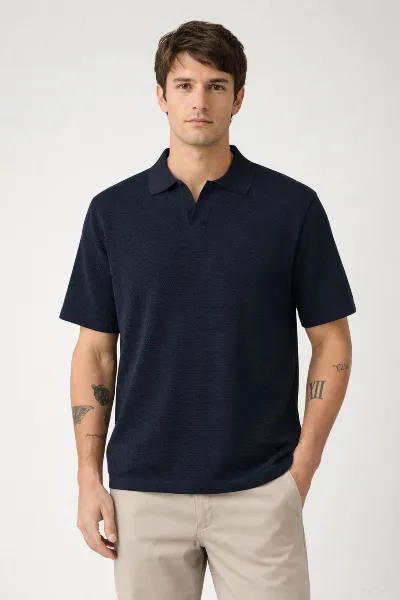 KnowledgeCotton Apparel Poloshirt Knitted