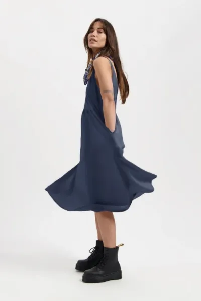 Kuyichi Kuyichi Damen vegan Kleid Damla Dark Navy