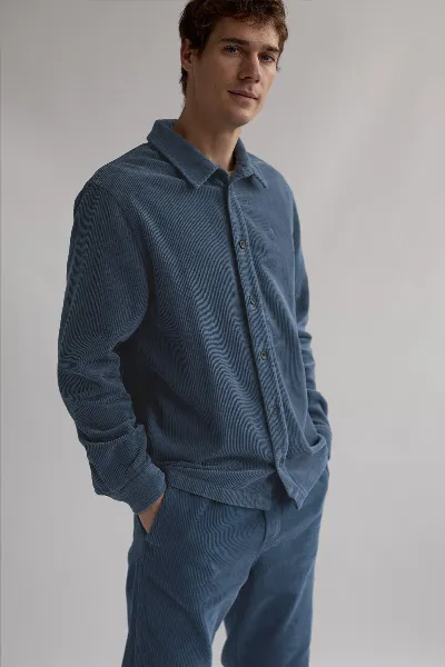 TWOTHIRDS TWOTHIRDS Herren vegan Ãœberhemd Dangar Vintage Indigo