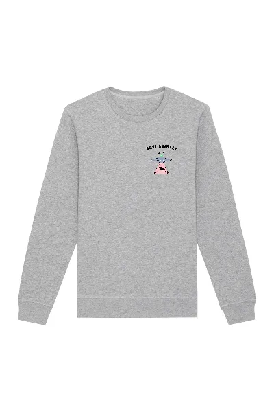 Oat Milk Club Oat Milk Club Damen vegan Sweatshirt Save Animals Grau