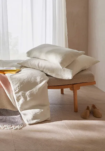 hessnatur hessnatur Leinen Bettwäsche Set aus Leinen - beige - Größe 155x220 / 40x80 cm