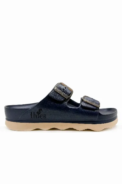 thies thies Damen vegan Sandale Ecofoam Double Midnight Blue