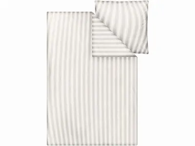 MELA MELA Bio-Bettwäsche 'MAJULI STRIPES' aus Perkal, 2-tlg., 135x200/80x80 cm, birke/weiß