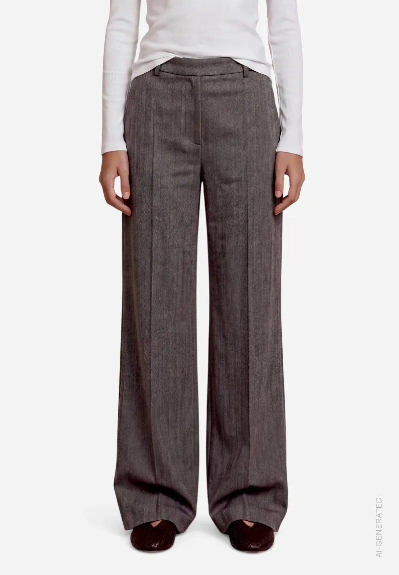 zero Elegeante Stoffhose Damen mit Fischgrätenmuster