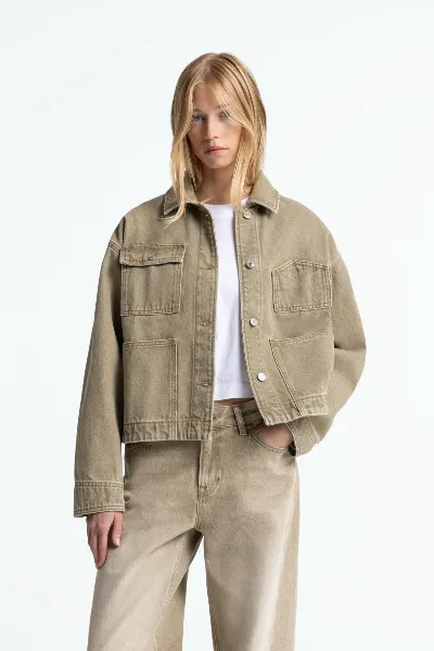 Kings Of Indigo Kings of Indigo Damen vegan Jacke Ingrid Retro Beige Clean