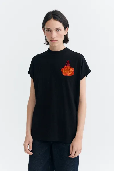 thinking mu Thinking MU Damen vegan T-Shirt Volta Mandarins Mit Stickerei