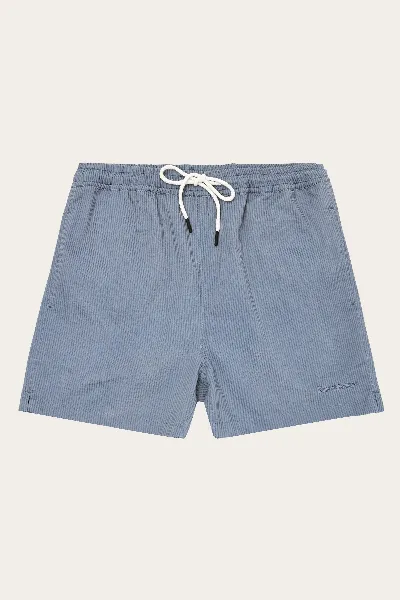 KnowledgeCotton Apparel KnowledgeCotton Apparel Herren vegan Badeshorts Mid Thigh Seersucker Vintage Indigo