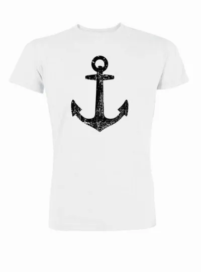 Human Family Human Family Bio Herren T-Shirt mit großem Anker Print