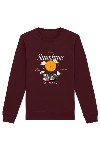 Oat Milk Club Oat Milk Club Damen vegan Sweatshirt Be The Sunshine Burgundy
